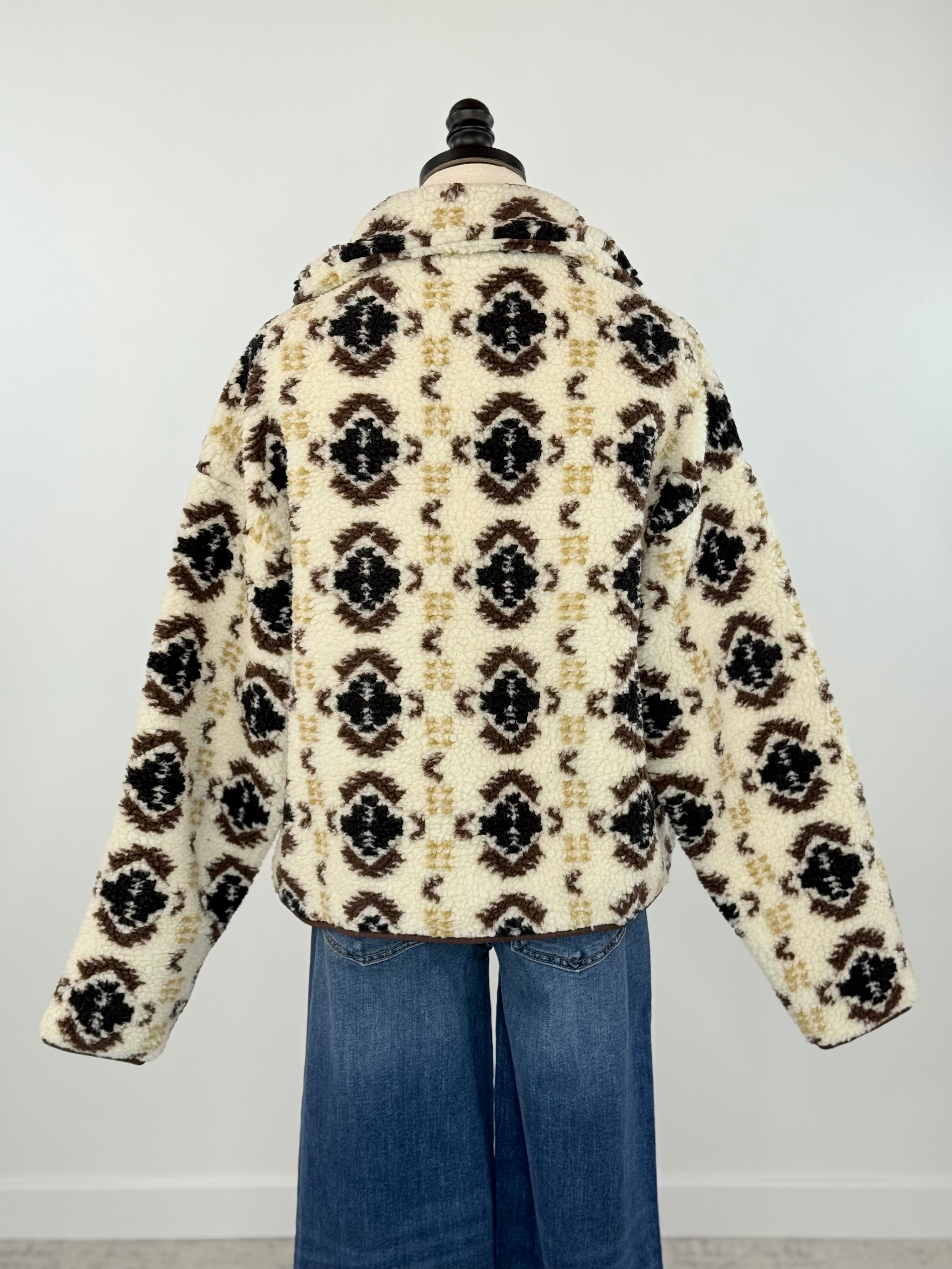 Sierra Sunrise Sherpa Jacket-141 Outerwear Coats & Jackets-Little Bird Boutique