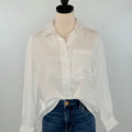 Dex Textured Button Up Blouse in White-111 - Woven Top F/W (June- Nov)-Little Bird Boutique