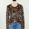 Black Tape Soft Touch Leopard Sweater in Brown-133 - Sweaters (Holiday)-Little Bird Boutique