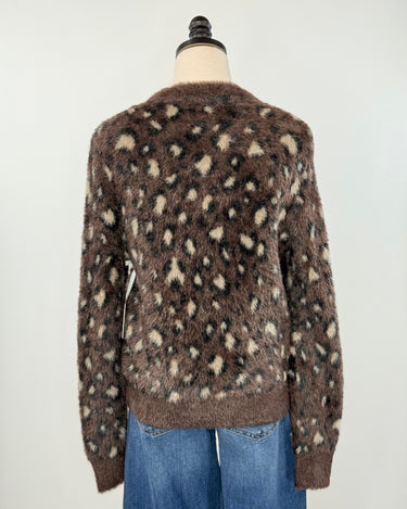 Black Tape Soft Touch Leopard Sweater in Brown-133 - Sweaters (Holiday)-Little Bird Boutique