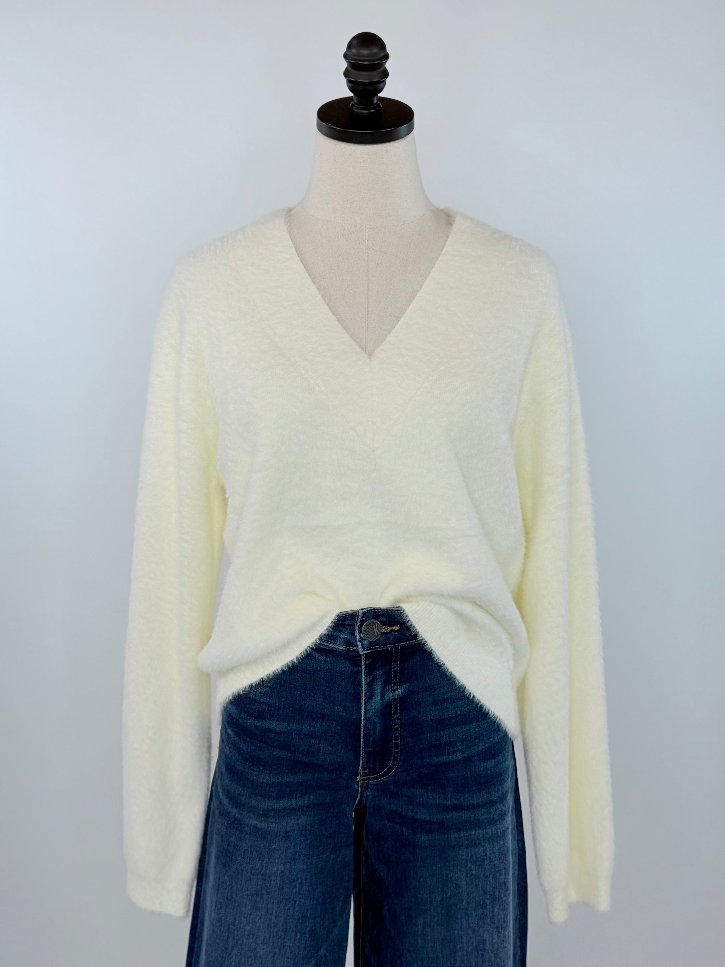 Kut from the Kloth Revel Sweater in Ivory-133 - Sweaters (Holiday)-Little Bird Boutique
