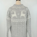 Apricot Reindeer Mix Cable Sweater in Grey-133 - Sweaters (Holiday)-Little Bird Boutique