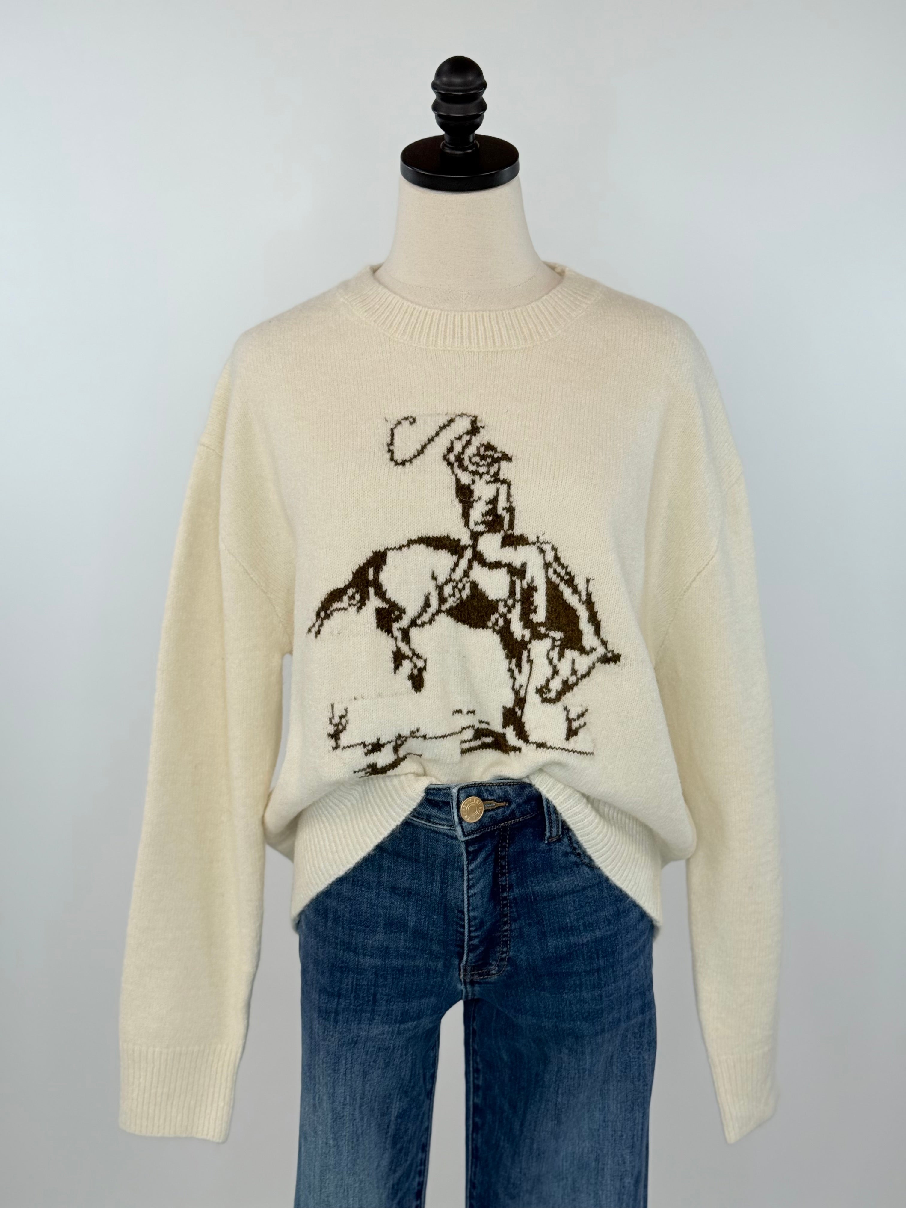 Ridin’ High Cowgirl Sweater-131 - Sweaters F/W (June - Nov)-Little Bird Boutique