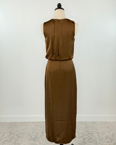 Charlie Luxe Midi Dress in Brown-152 Dresses - Long-Little Bird Boutique
