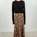 Silky Skirt in Leopard Satin-231 Skirts-Little Bird Boutique