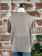 Haley Crochet Sleeveless Pullover in Mocha-132 - Sweaters S/S (Jan - June)-Little Bird Boutique