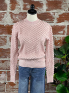 Apricot Mini Spike Sweater in Pink-132 - Sweaters S/S (Jan - June)-Little Bird Boutique
