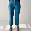 OAT NYC Front Mid Seam Baby Wide Jeans in Odell Wash-210 Denim-Little Bird Boutique
