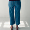 OAT NYC Front Mid Seam Baby Wide Jeans in Odell Wash-210 Denim-Little Bird Boutique
