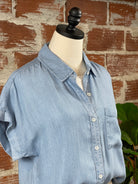 Jess Classic Denim Top-112 - Woven Top S/S (Jan - June)-Little Bird Boutique