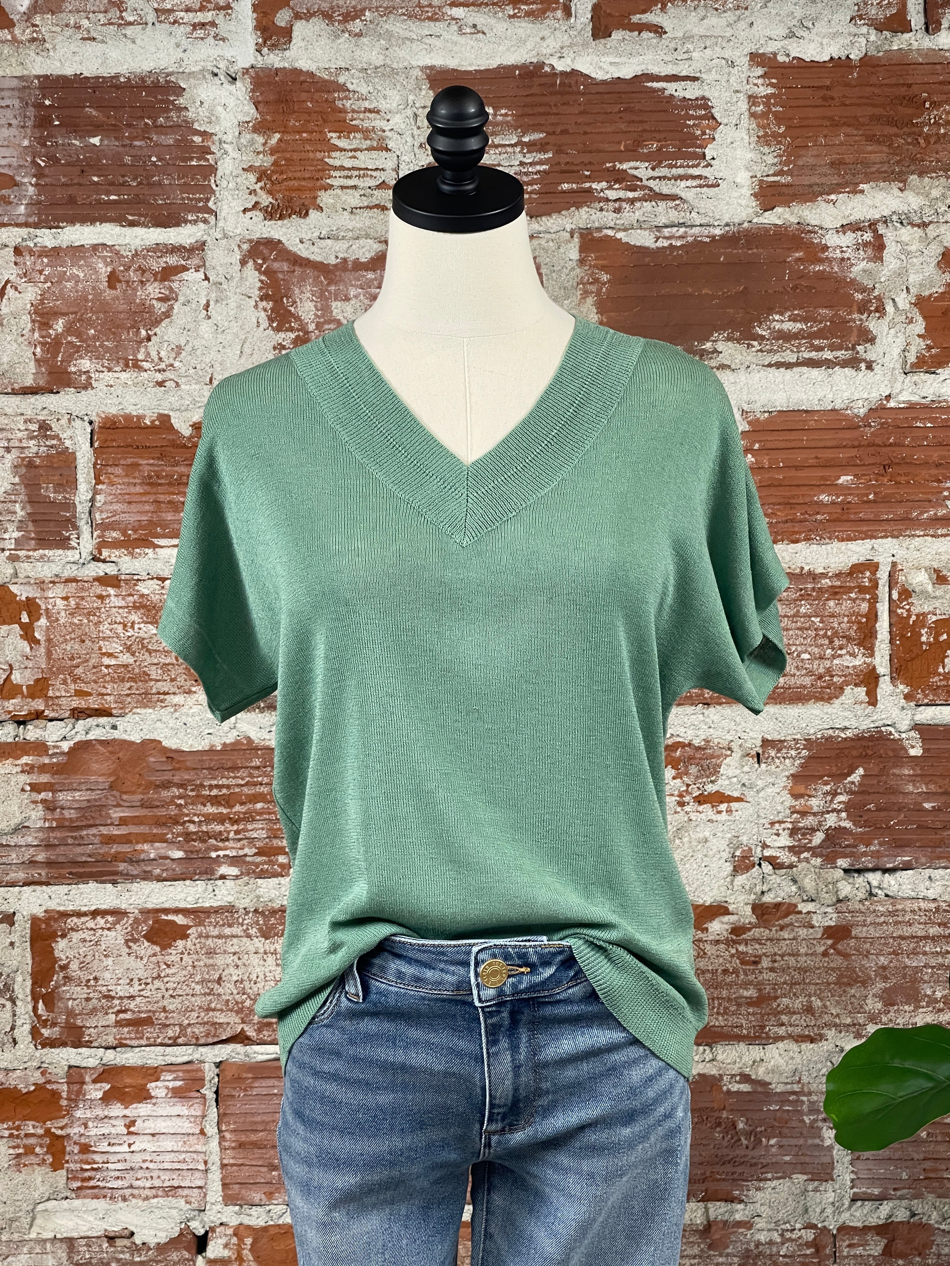 Stella Sweater in Green-132 - Sweaters S/S (Jan - June)-Little Bird Boutique