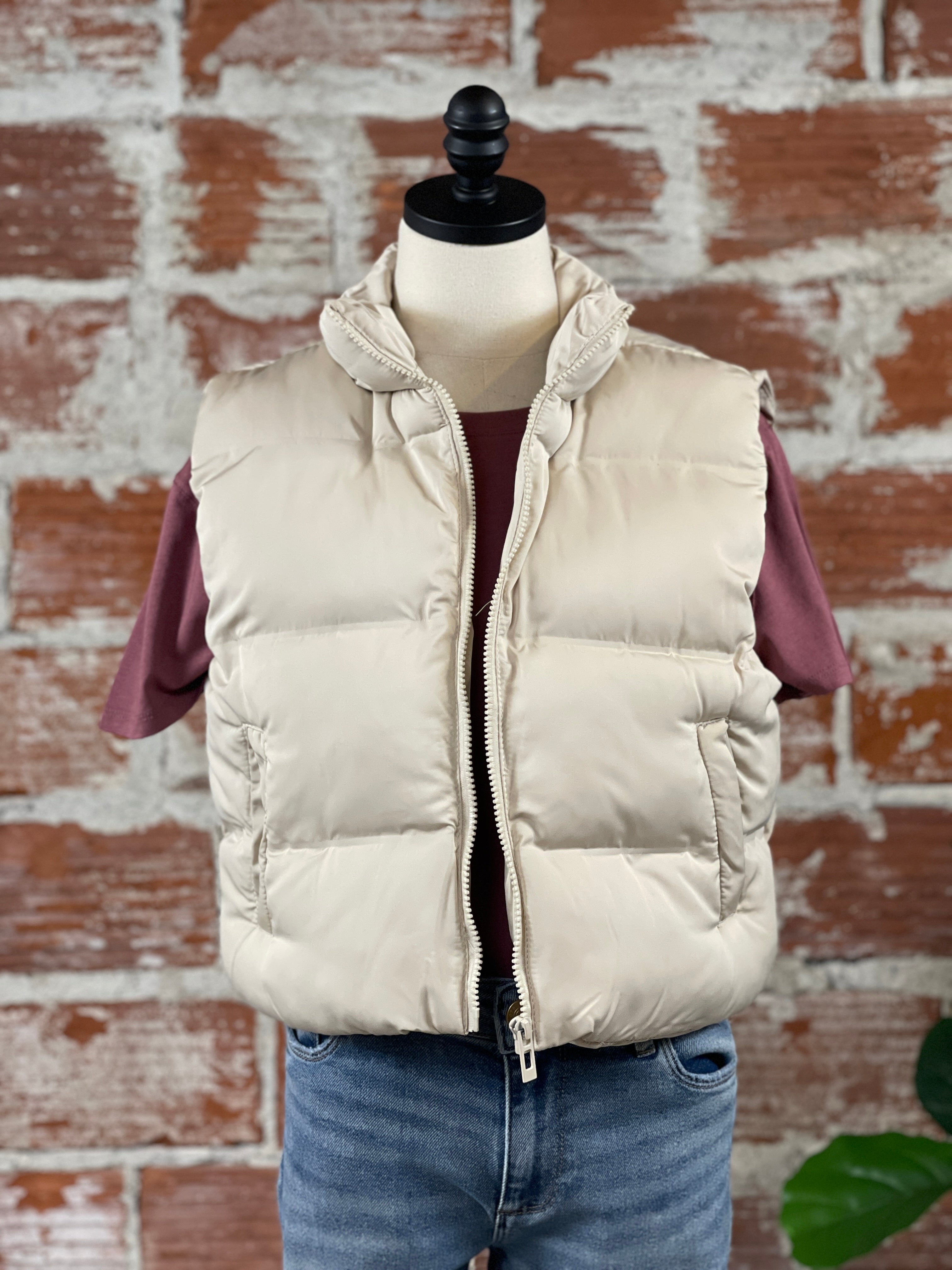 Thread & Supply Issey Vest in Cream-141 Outerwear Coats & Jackets-Little Bird Boutique
