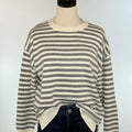 Coastal Classic Striped Sweater Gray and White Stripe-131 - Sweaters F/W (June - Nov)-Little Bird Boutique
