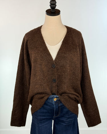 Sunday Stroll Cardigan in Chocolate-131 - Sweaters F/W (June - Nov)-Little Bird Boutique