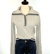 Nantucket Knit Polo in Gray-131 - Sweaters F/W (June - Nov)-Little Bird Boutique