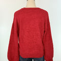 Sanctuary Teddy V Neck Sweater in Cherry Lacquer-133 - Sweaters (Holiday)-Little Bird Boutique