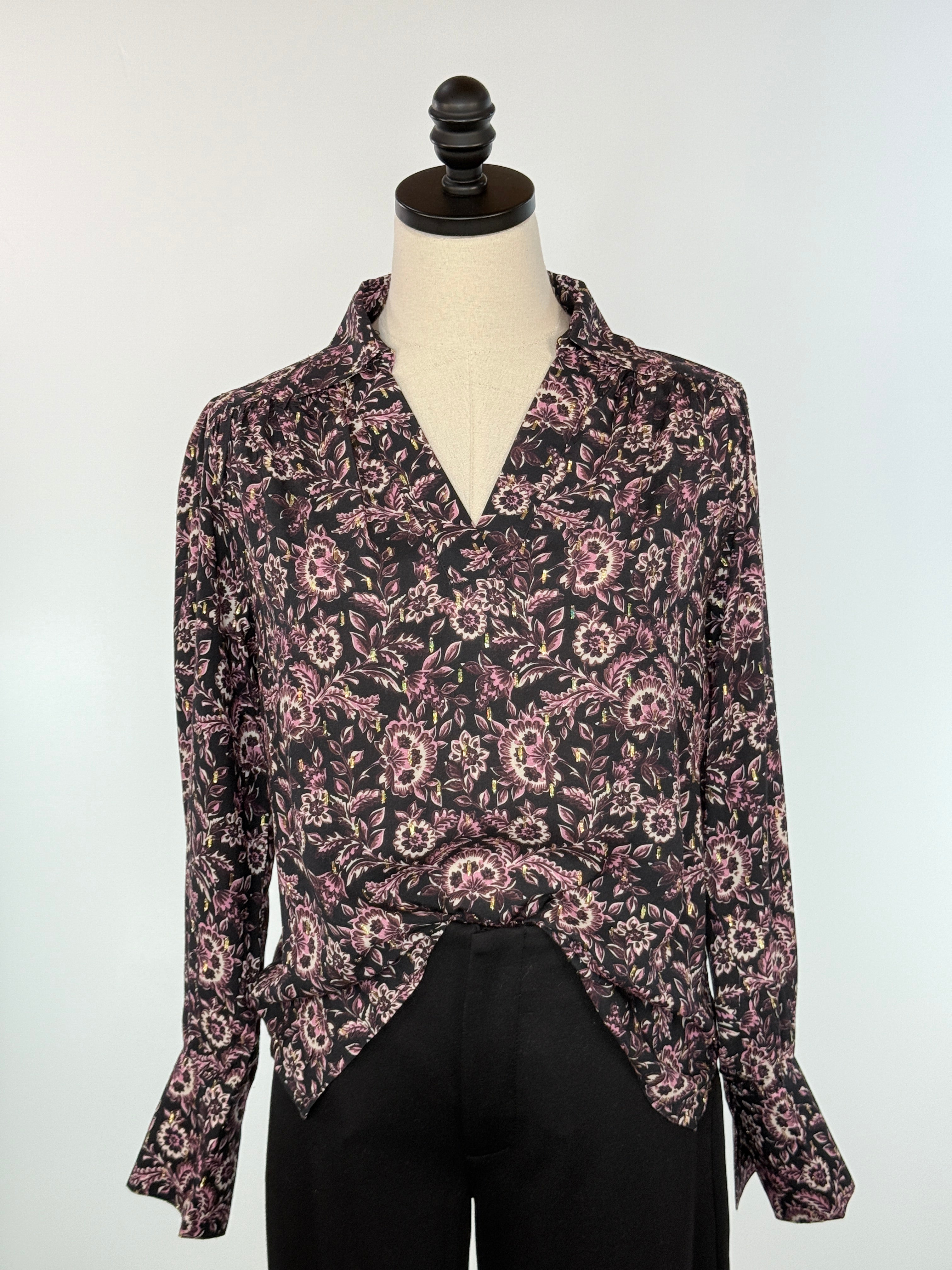 Jak and Rae Jacobean Floral Top-111 - Woven Top F/W (June- Nov)-Little Bird Boutique