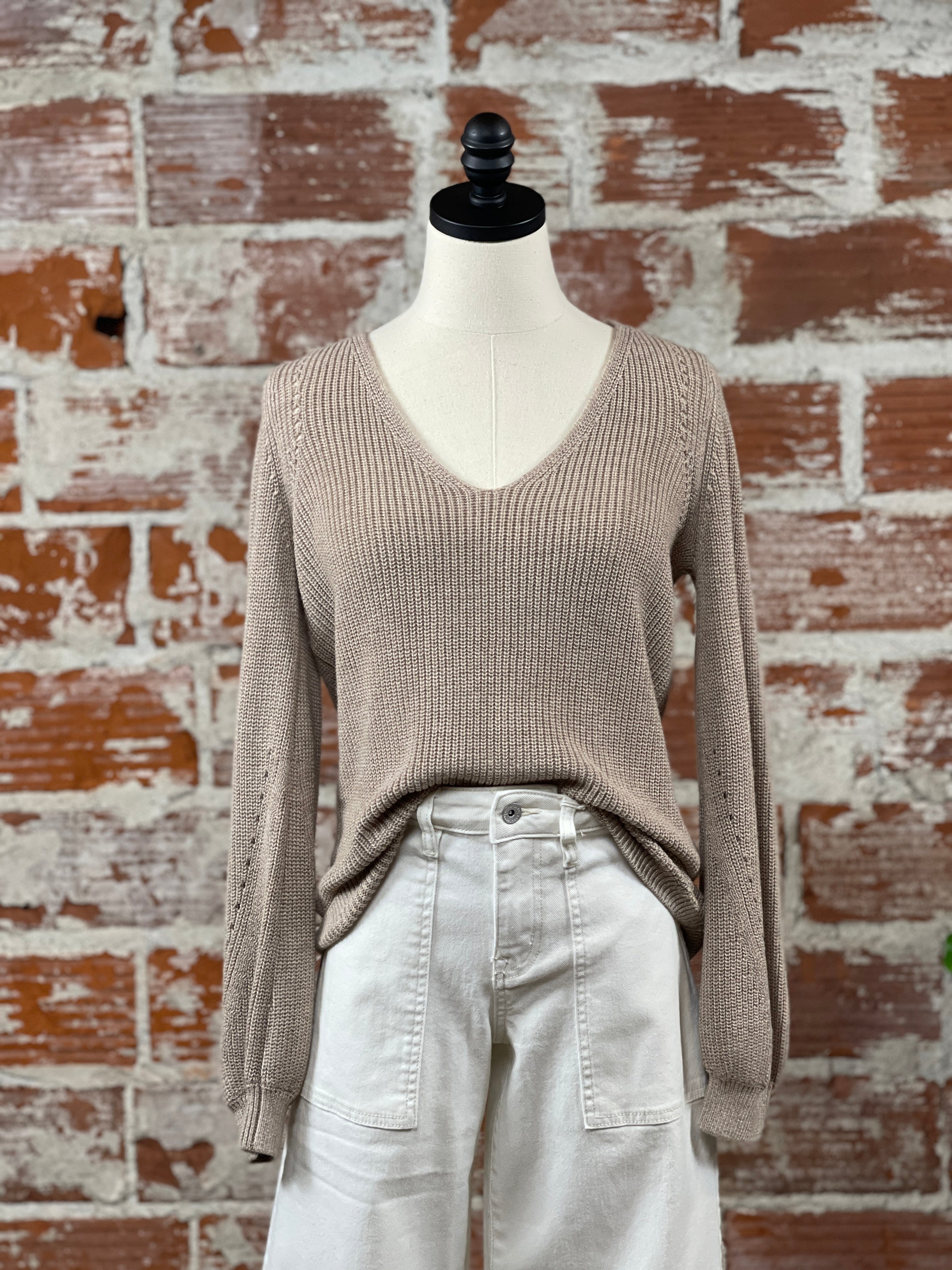 Gentle Fawn Hailey Sweater in Heather Taupe-132 - Sweaters S/S (Jan - June)-Little Bird Boutique
