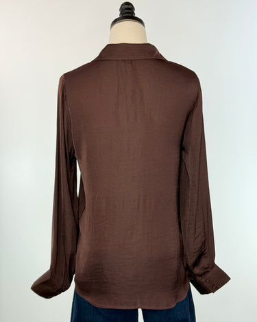 Sinclair Blouse in Chocolate-111 - Woven Top F/W (June- Nov)-Little Bird Boutique