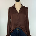 Sinclair Blouse in Chocolate-111 - Woven Top F/W (June- Nov)-Little Bird Boutique