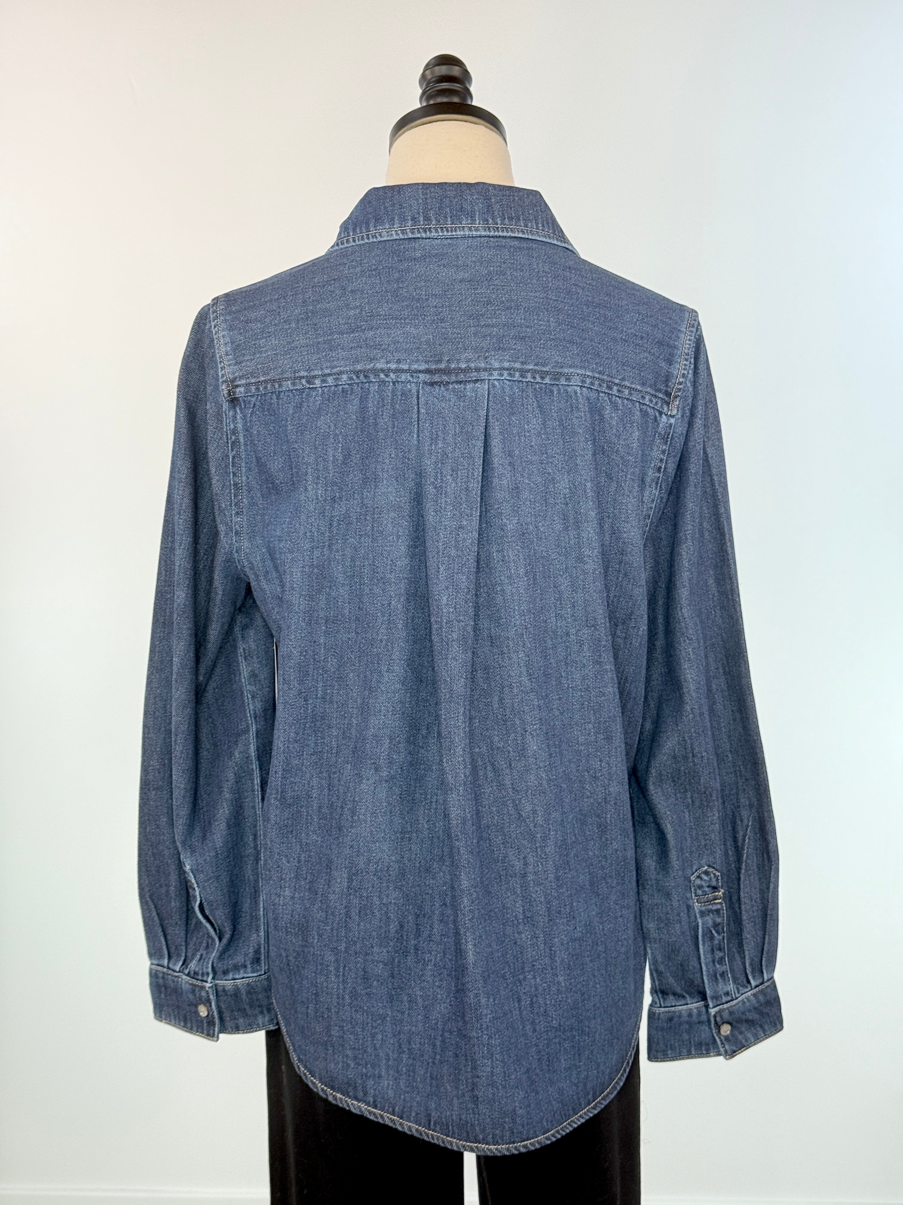 Liverpool Button Down Denim Shirt in North Shore-111 - Woven Top F/W (June- Nov)-Little Bird Boutique