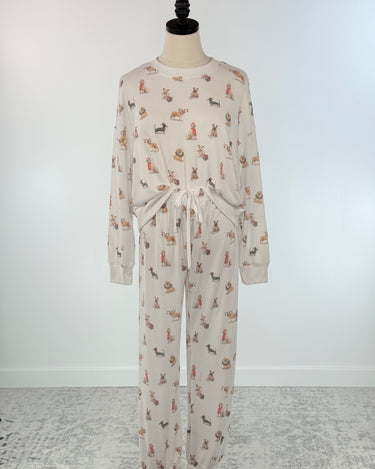 Z Supply Cozy Up Christmas Pajama Pup Top-240 Loungewear/Intimates-Little Bird Boutique