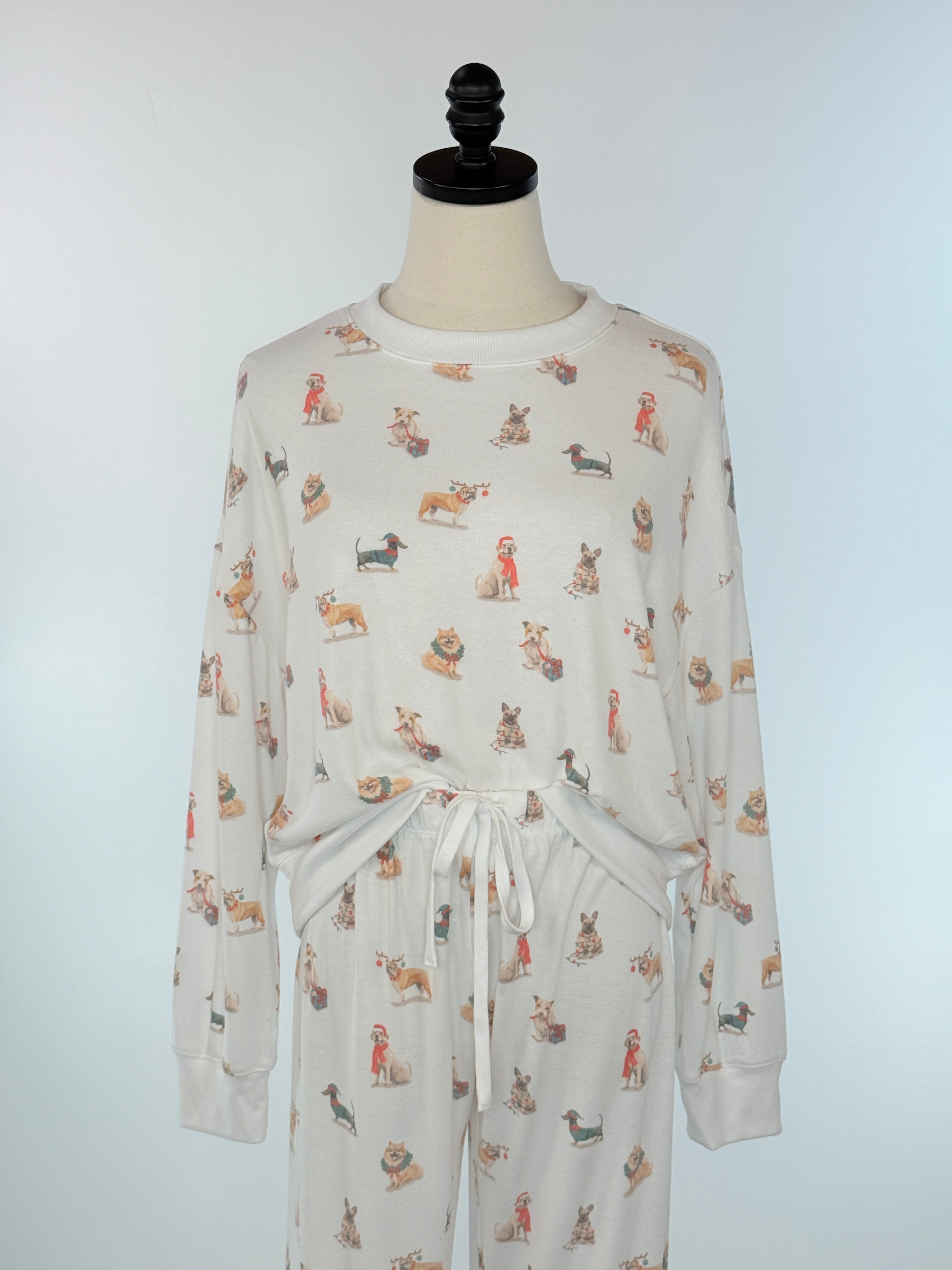 Z Supply Cozy Up Christmas Pajama Pup Top-240 Loungewear/Intimates-Little Bird Boutique