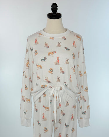 Z Supply Cozy Up Christmas Pajama Pup Top-240 Loungewear/Intimates-Little Bird Boutique