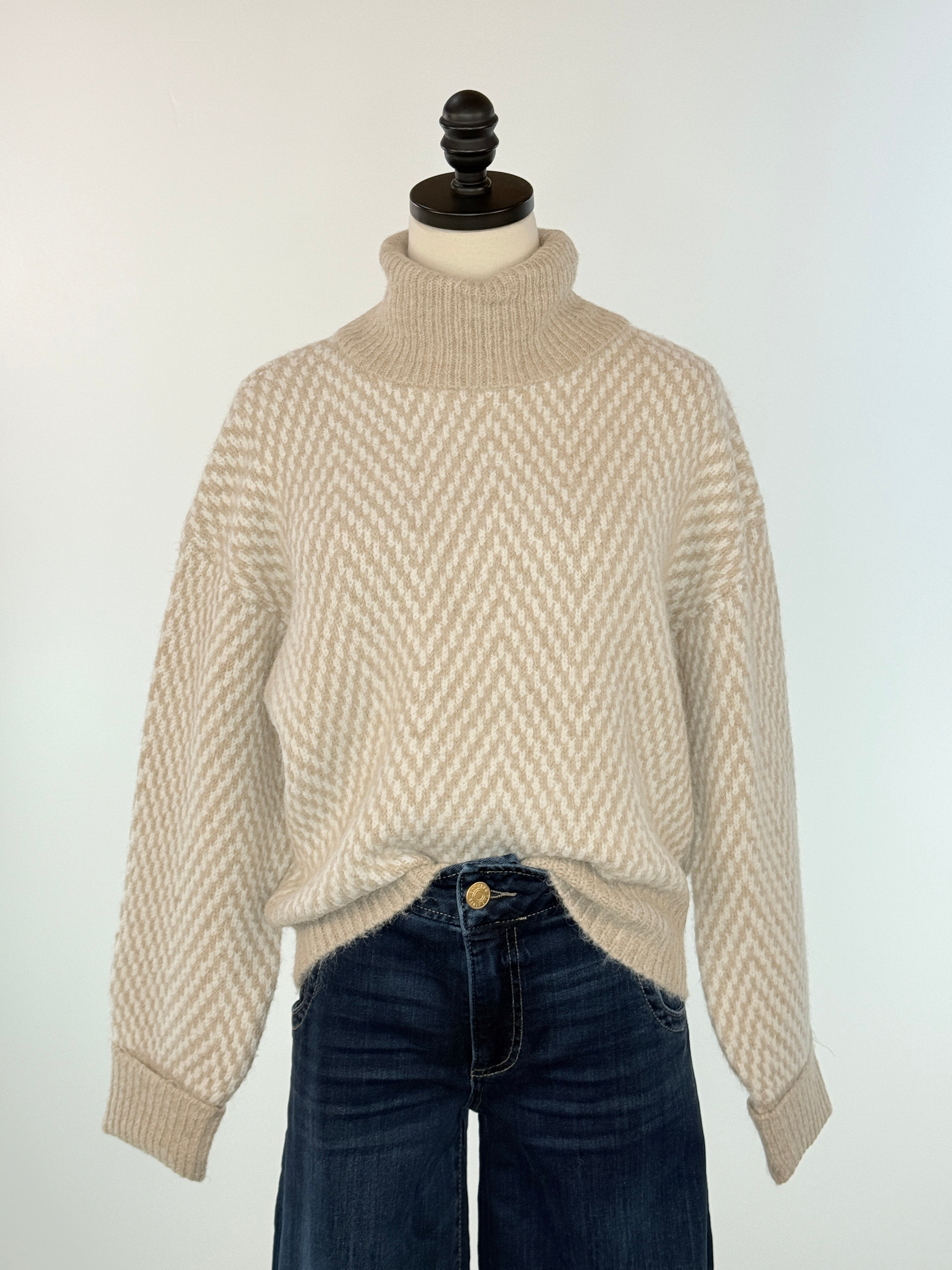 Z Supply Balkan Funnel Neck Sweater in Smoked Heather-131 - Sweaters F/W (June - Nov)-Little Bird Boutique