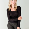 Z Supply Tibi Scoop Mesh Sweater in Black-121 - Jersey Tops F/W (June - Nov)-Little Bird Boutique
