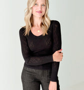 Z Supply Tibi Scoop Mesh Sweater in Black-121 - Jersey Tops F/W (June - Nov)-Little Bird Boutique