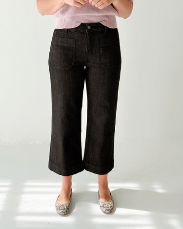 Sanctuary The Marine Black Denim Trouser in After Hours-220 Pants-Little Bird Boutique