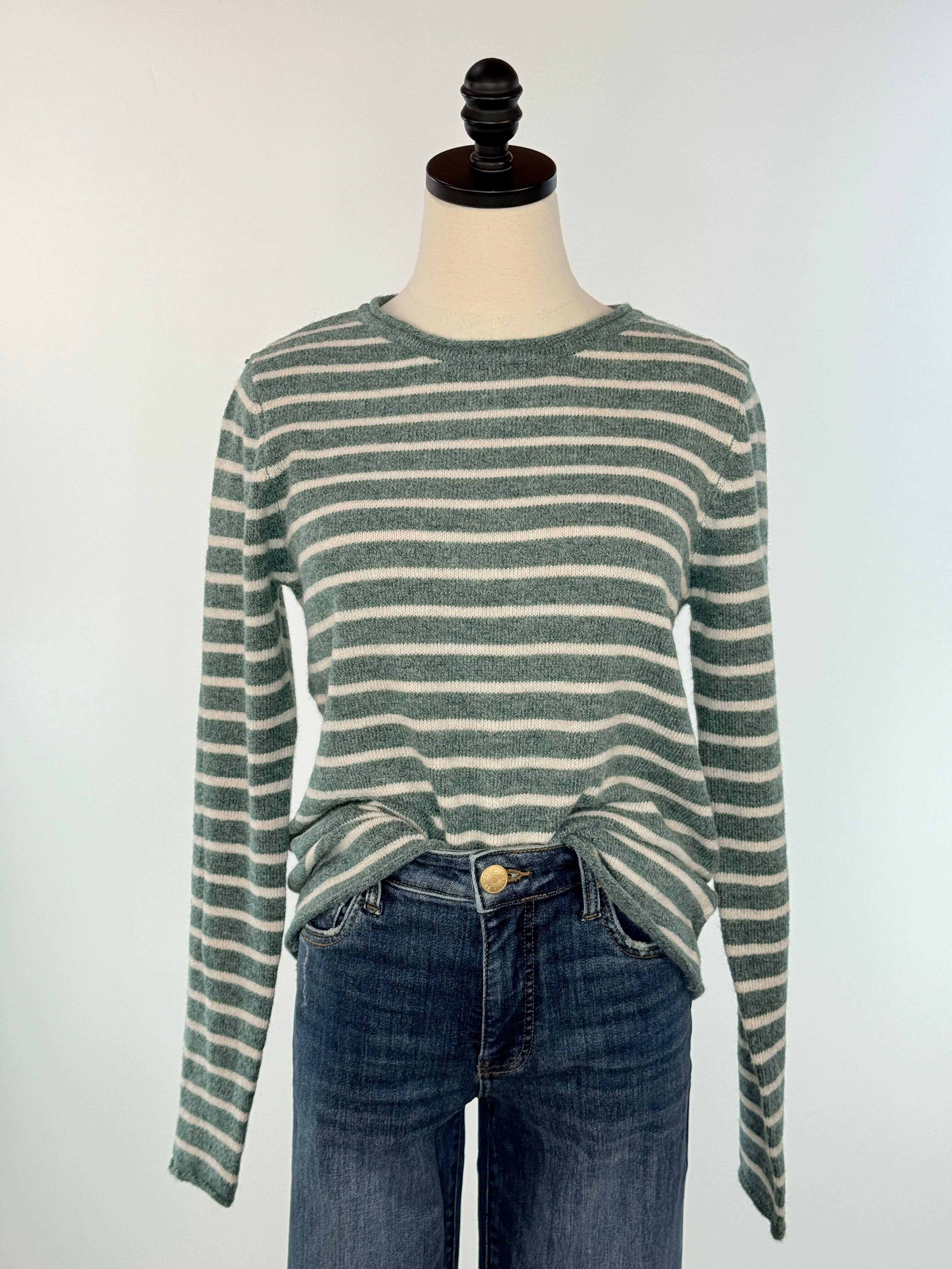 Sage Harbor Stripe Sweater-131 - Sweaters F/W (June - Nov)-Little Bird Boutique