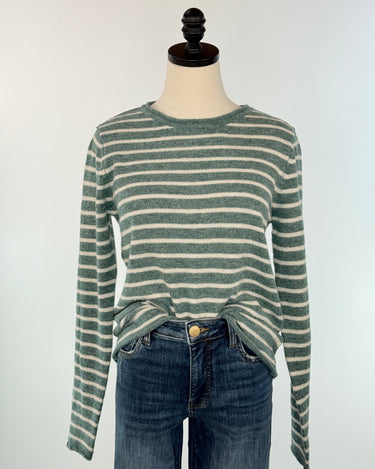 Sage Harbor Stripe Sweater-131 - Sweaters F/W (June - Nov)-Little Bird Boutique