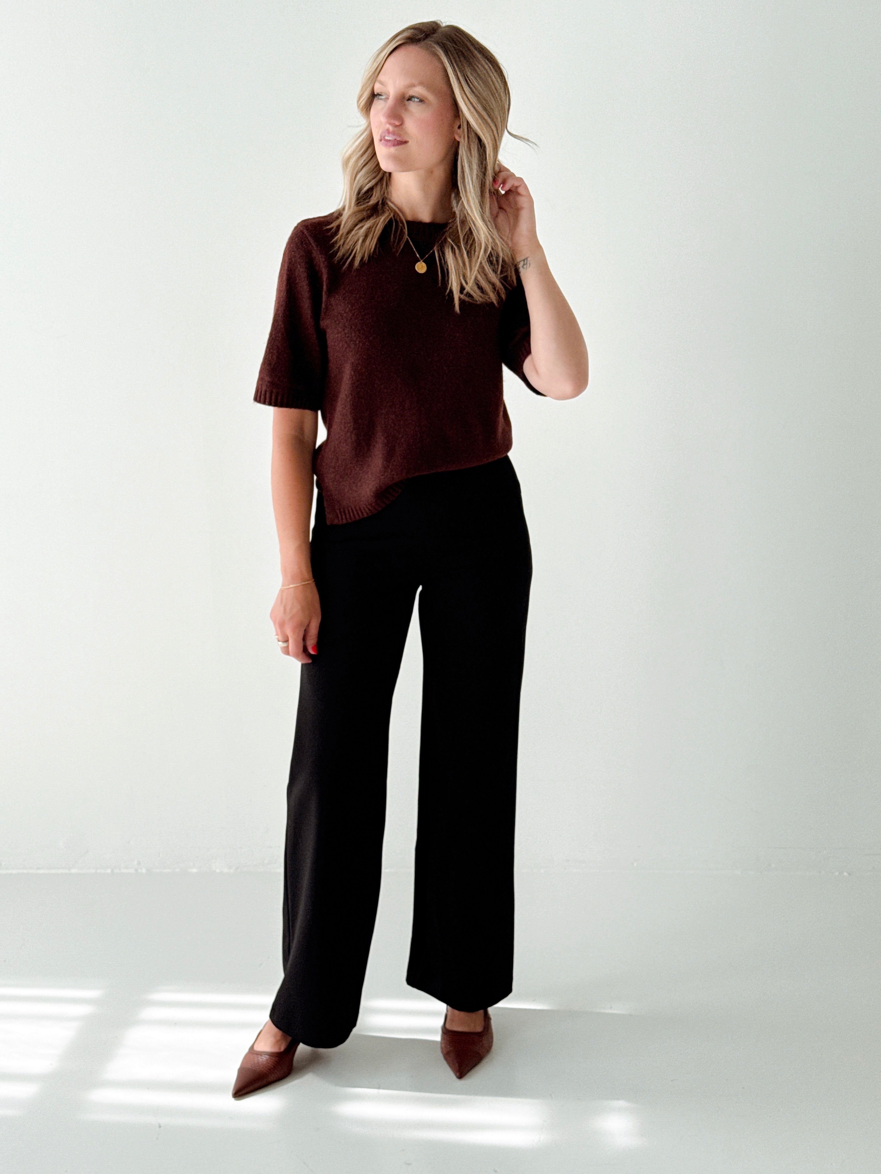 Sanctuary Runway Ponte Trouser in Black-220 Pants-Little Bird Boutique
