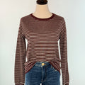 Fenwick Stripe Sweater in Dark Plum-131 - Sweaters F/W (June - Nov)-Little Bird Boutique