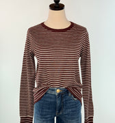 Fenwick Stripe Sweater in Dark Plum-131 - Sweaters F/W (June - Nov)-Little Bird Boutique