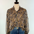 Midnight Meadow Blouse in Navy Multi-111 - Woven Top F/W (June- Nov)-Little Bird Boutique
