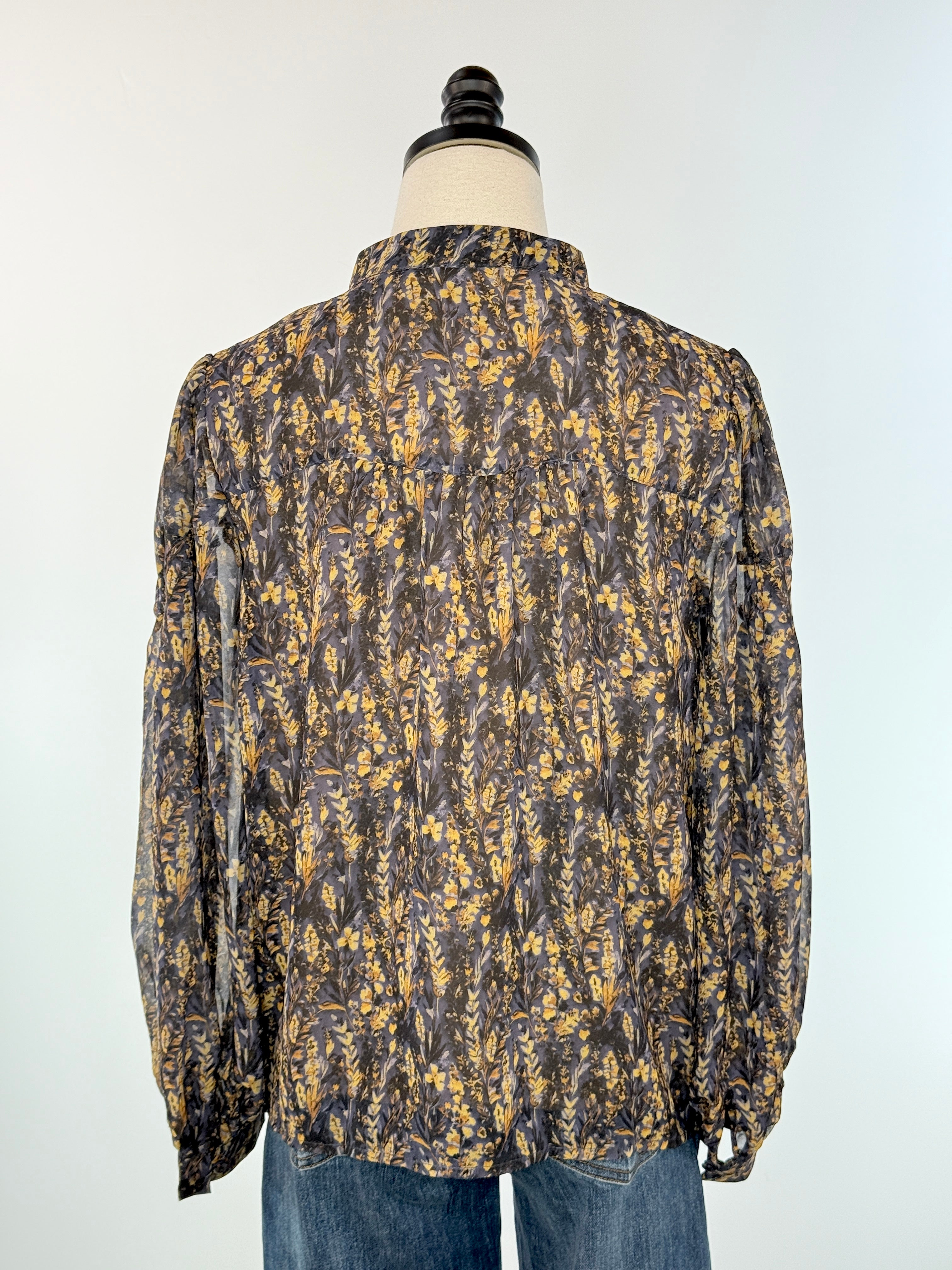 Midnight Meadow Blouse in Navy Multi-111 - Woven Top F/W (June- Nov)-Little Bird Boutique