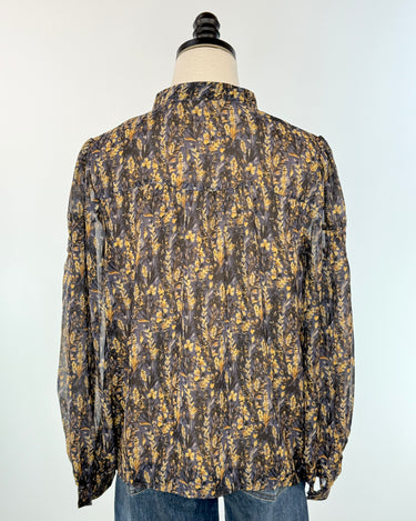 Midnight Meadow Blouse in Navy Multi-111 - Woven Top F/W (June- Nov)-Little Bird Boutique