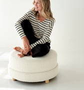 Steph Sweater in Cream and Black Stripe-122 - Jersey Tops S/S (Dec - May)-Little Bird Boutique