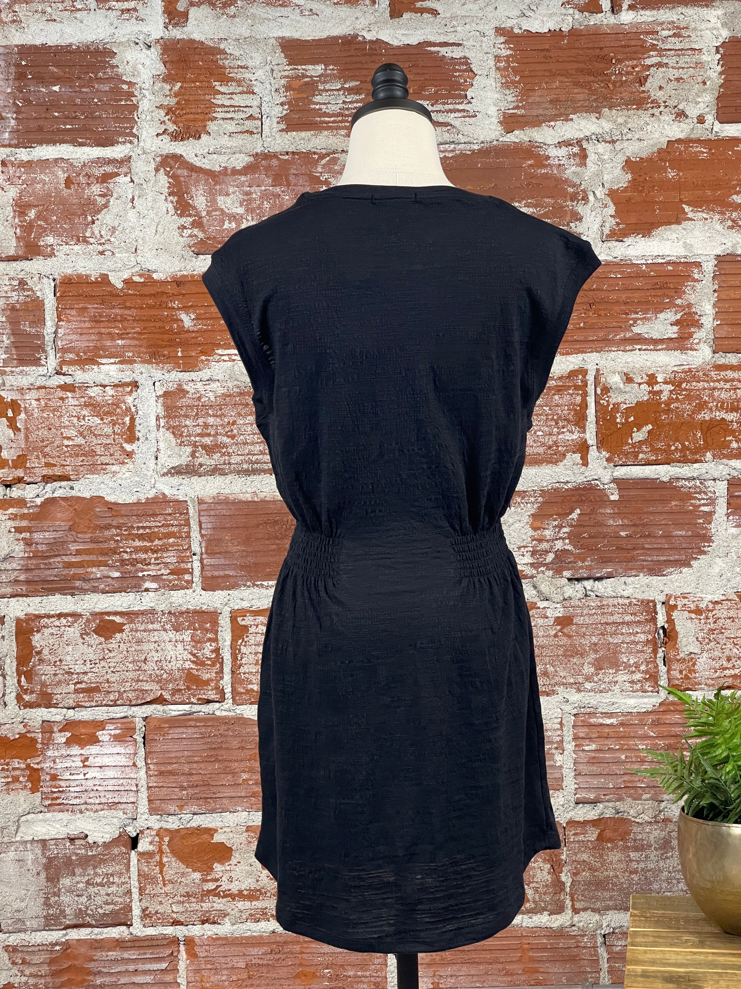 Z Supply Rowan Textured Knit Dress in Black-151 Dresses - Short-Little Bird Boutique