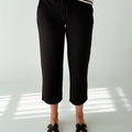 Liverpool Pull on Wide Leg Crop Trouser in Black-220 Pants-Little Bird Boutique