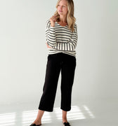 Liverpool Pull on Wide Leg Crop Trouser in Black-220 Pants-Little Bird Boutique