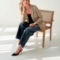 Liverpool Boyfriend Blazer in Khaki Grid Check-143 Blazers-Little Bird Boutique