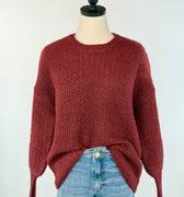 Flag and Anthem Flora Sweater in Berry-133 - Sweaters (Holiday)-Little Bird Boutique