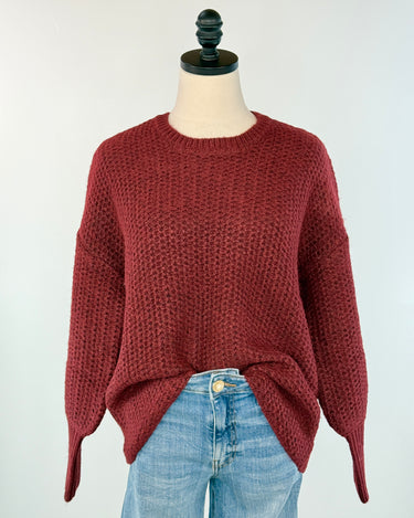 Flag and Anthem Flora Sweater in Berry-133 - Sweaters (Holiday)-Little Bird Boutique