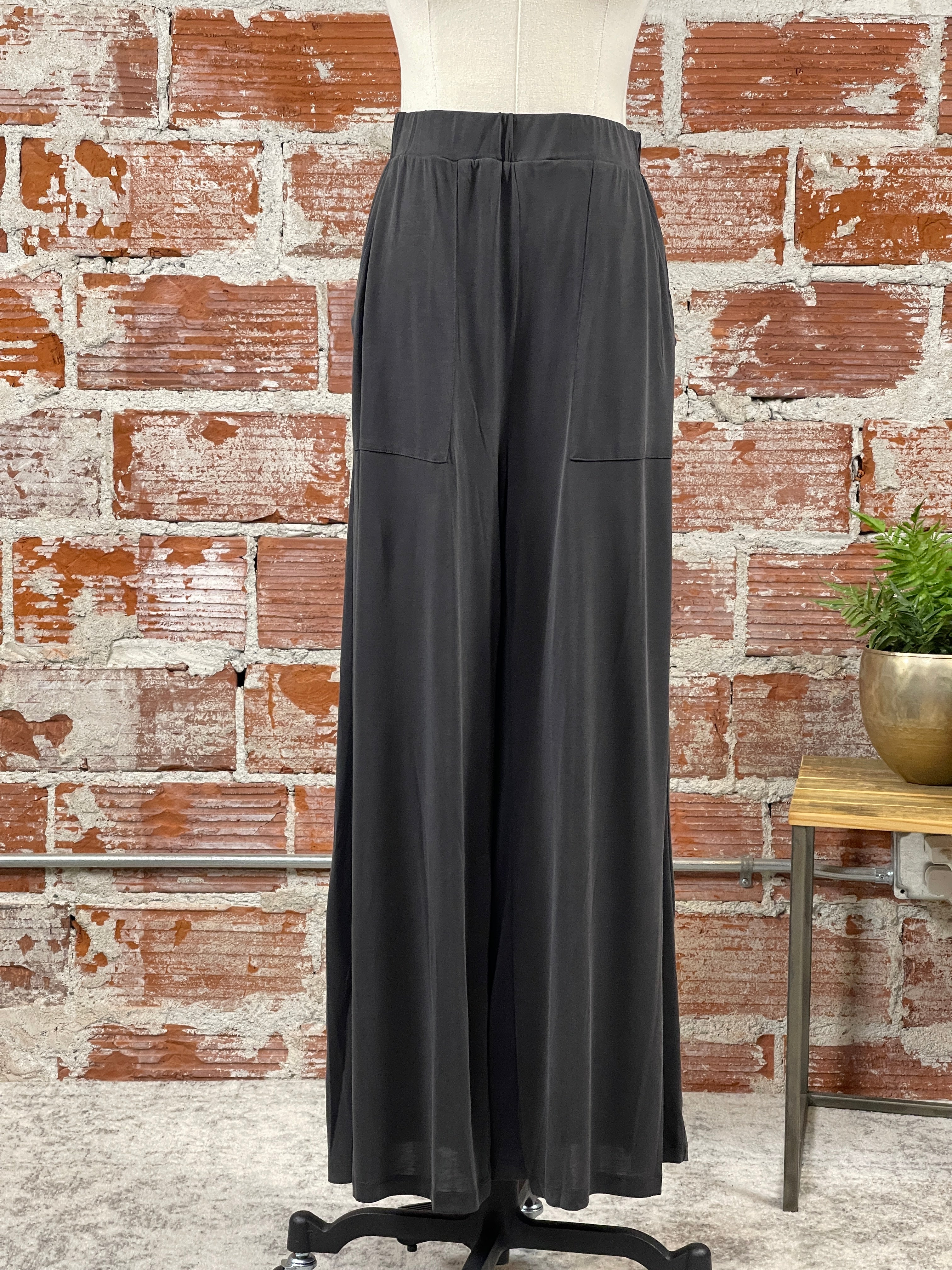 Mystree Modal Wide Pants in Black-220 Pants-Little Bird Boutique