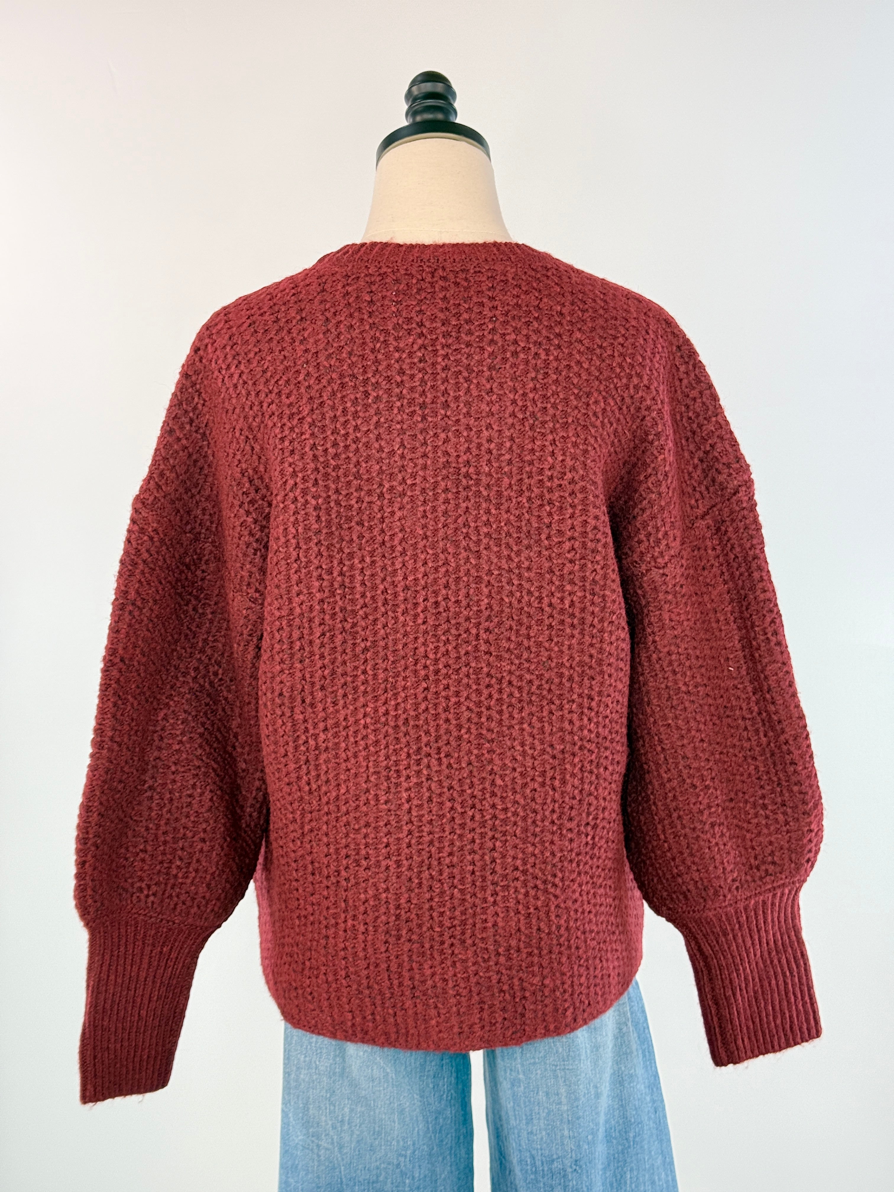Flag and Anthem Flora Sweater in Berry-133 - Sweaters (Holiday)-Little Bird Boutique