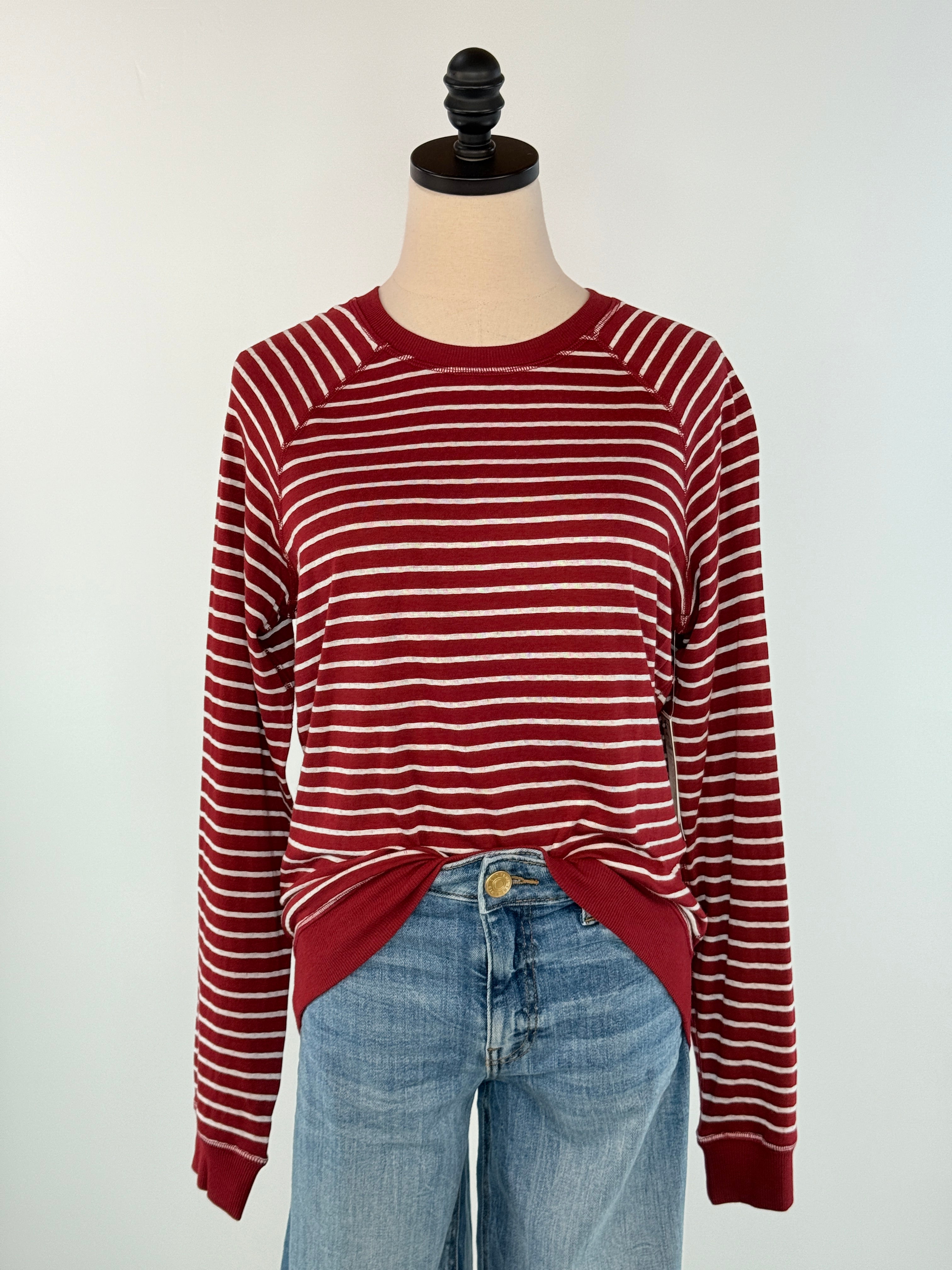 Flag and Anthem Frannie Reversible Top in Berry and White-121 - Jersey Tops F/W (June - Nov)-Little Bird Boutique